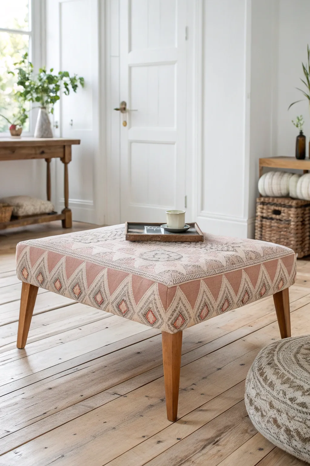 Transform your coffee table into a cozy centerpiece with stylish upholstery.