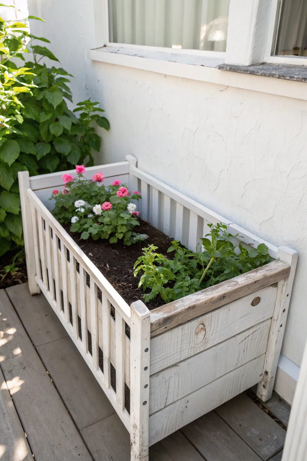 Breathe new life into old treasures: A crib planter adds charm and greenery to your garden oasis.