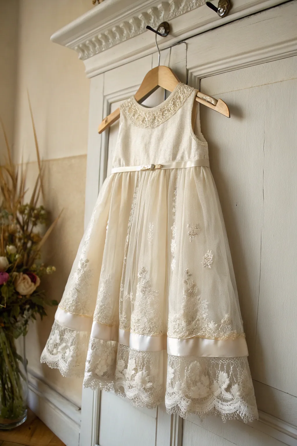 From 'I do' to 'I adore' — a wedding dress beautifully transformed into a little girl's dream dress.