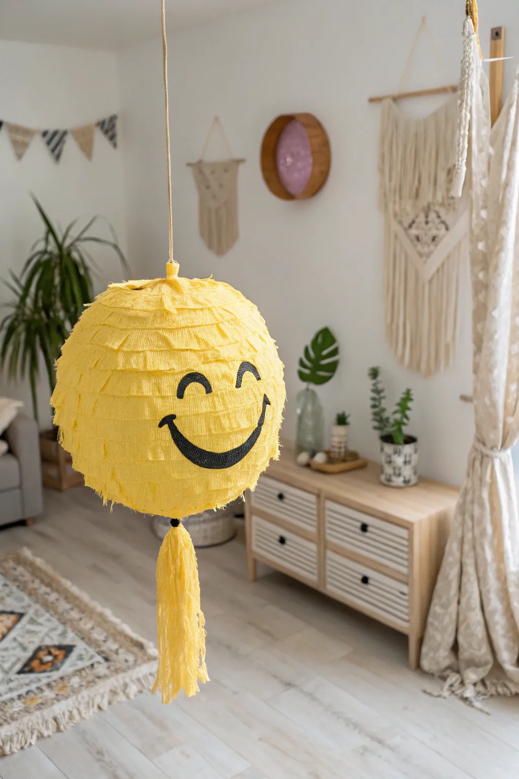 Bring joy to your celebration with a charming emoji pinata, a perfect blend of fun and minimalist elegance!