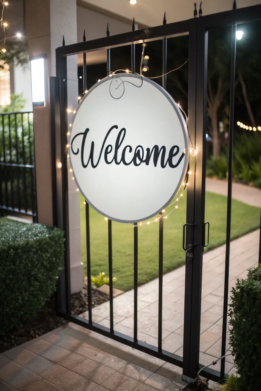 Stylish fonts bring a modern twist to this classic welcome sign.