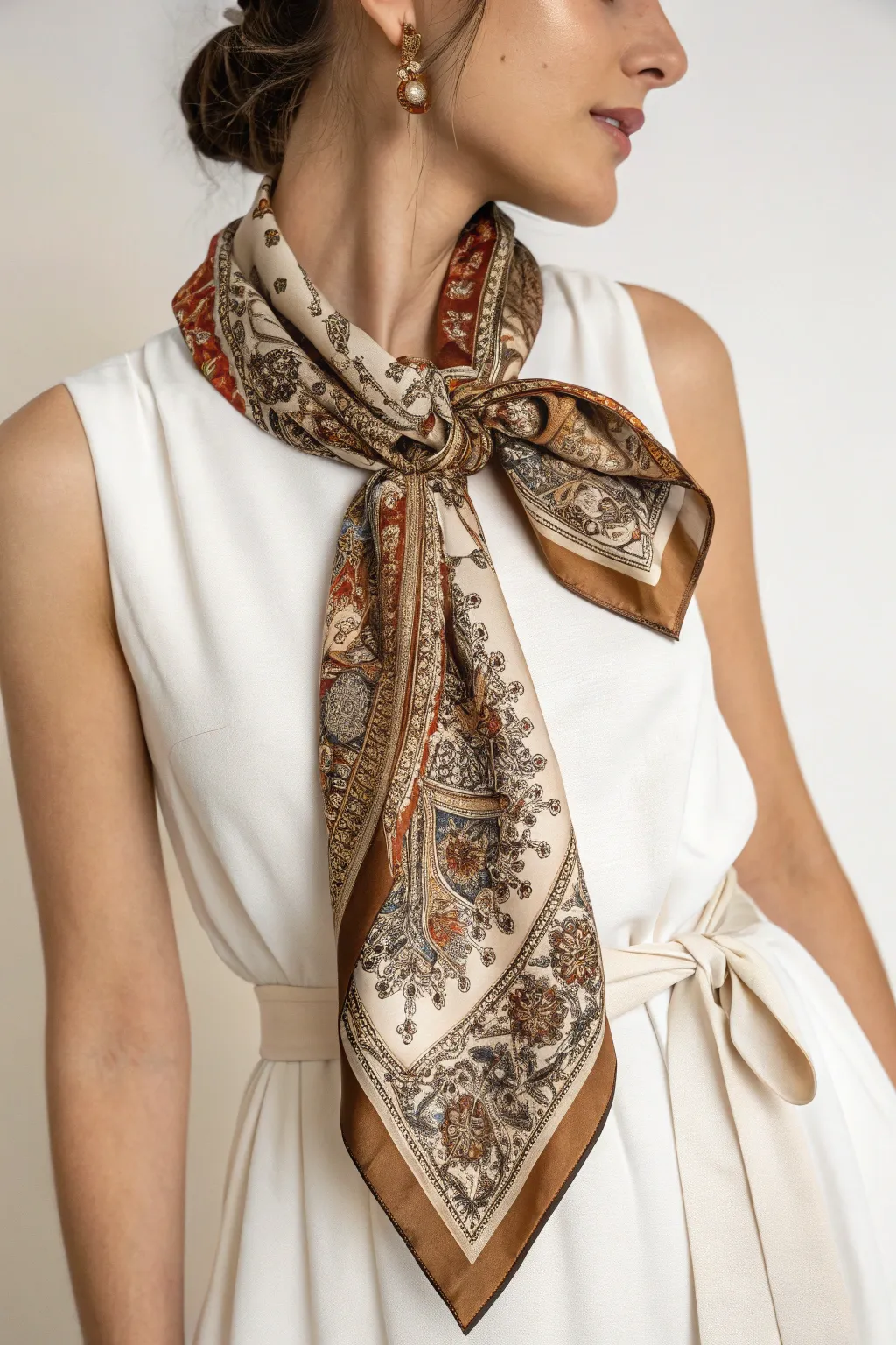 Transform your dress with a boho-inspired scarf waist cincher for a touch of elegance and color.