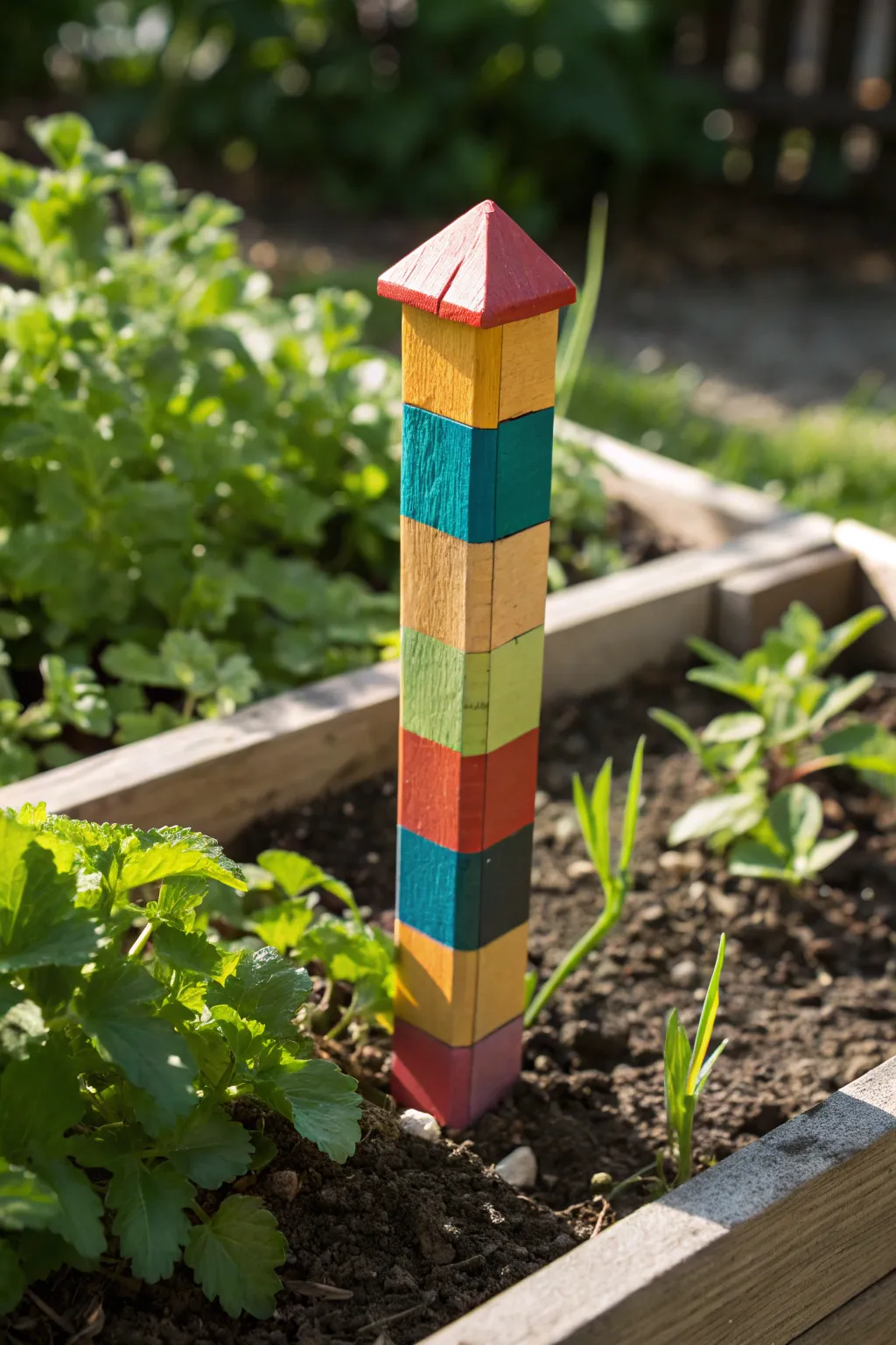 Add a splash of color and craftsmanship to your garden with these handmade wood markers.
