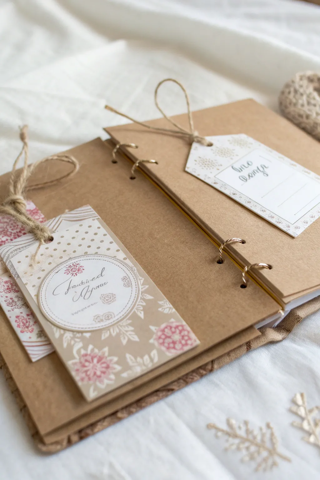 Capture heartfelt moments with personalized notes in your wedding scrapbook.