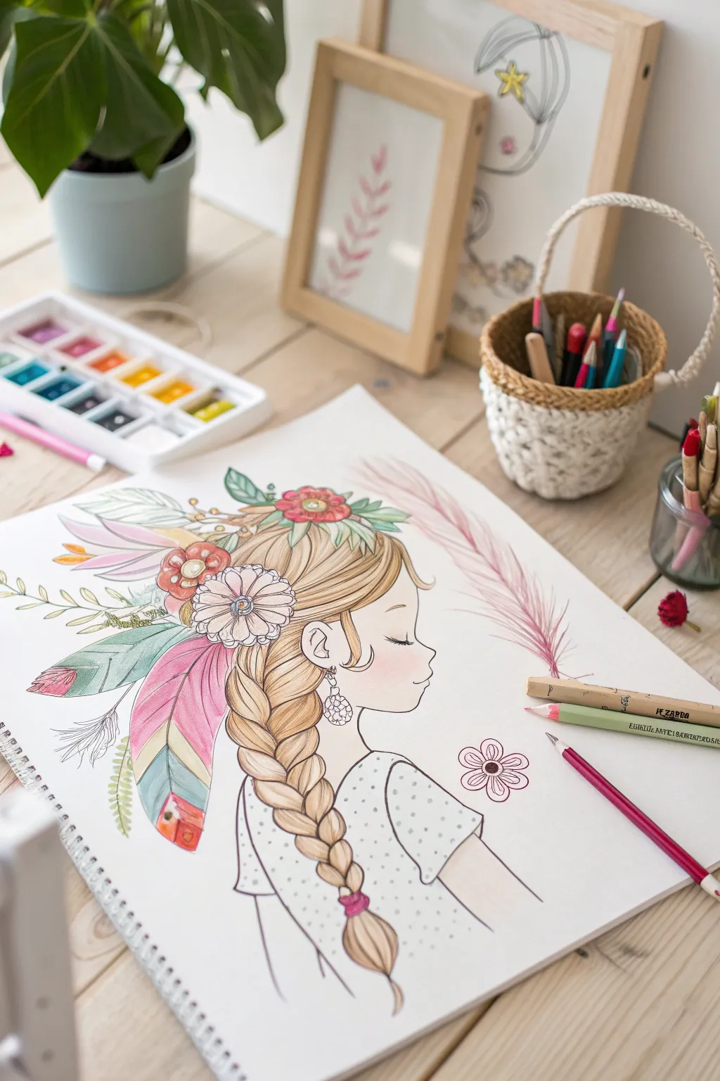 Let creativity flow with imaginative hairstyles on canvas. Perfect for little artists!