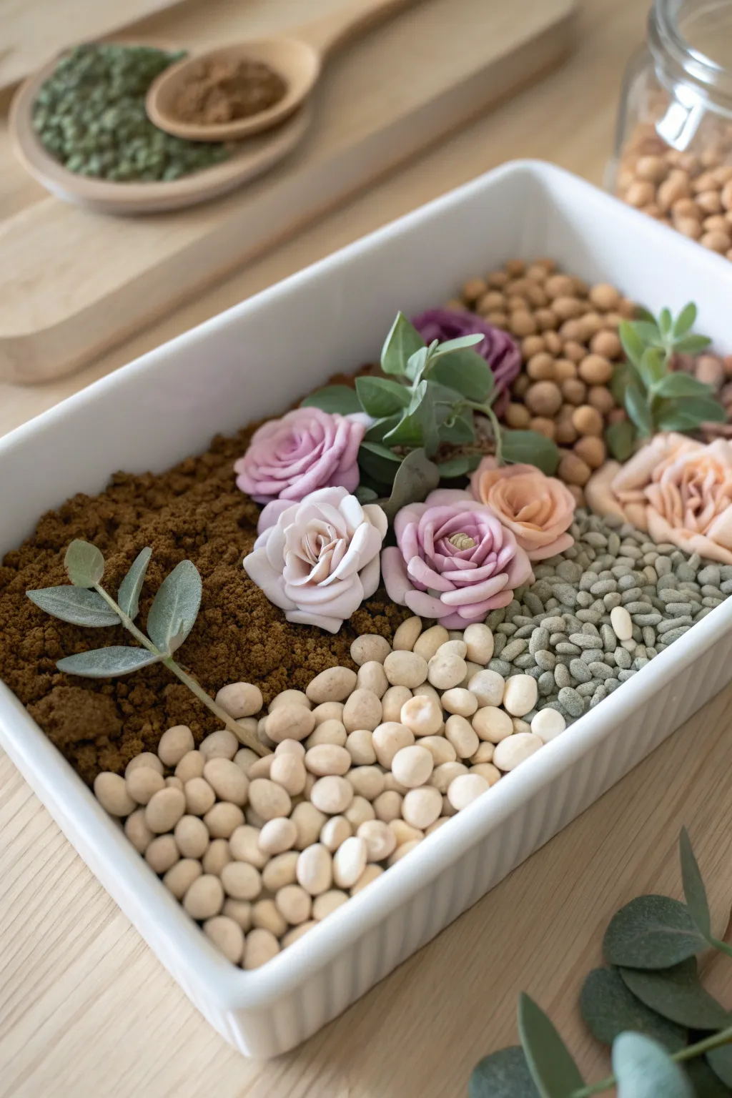 Discover the joy of gardening with a sensory twist — where beans become soil and imagination blooms. 🌿✨ #MinimalistPlay #BohoVibes