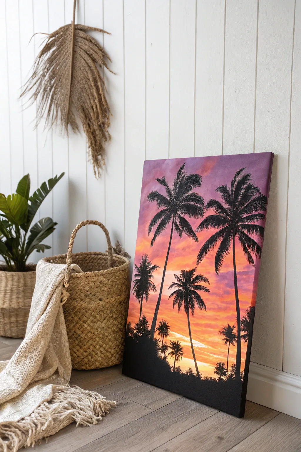 Bring the warmth of a sunset into your home with this minimalist shadow painting masterpiece.