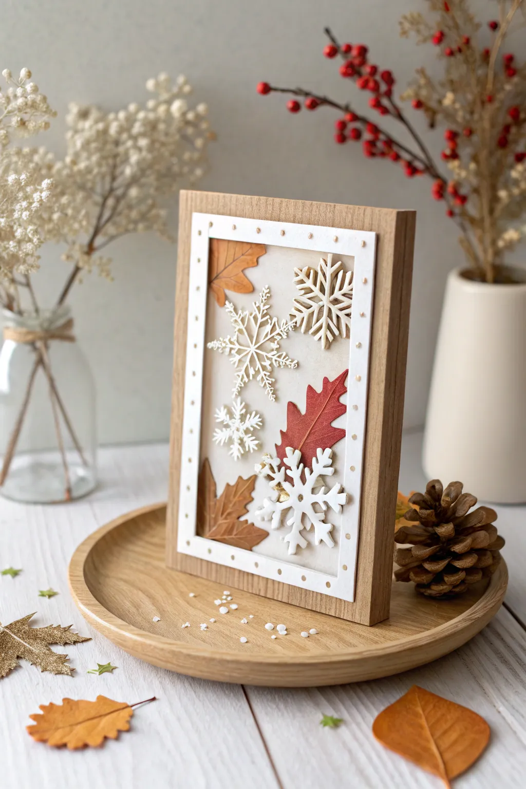 Seasonal Splendor: Embrace the beauty of changing seasons with this exquisite shaker card.