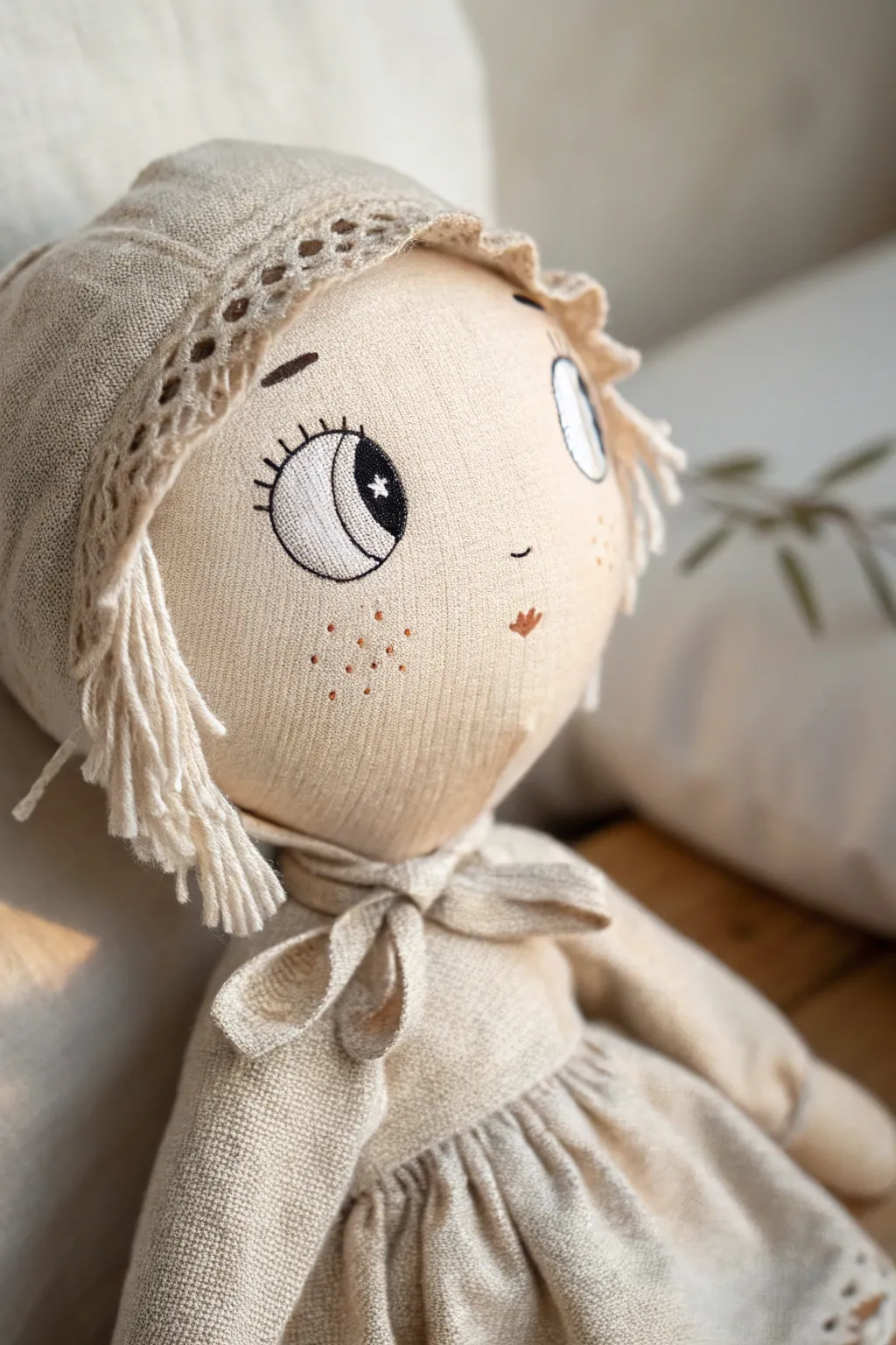 Embrace whimsy with playful proportions in handcrafted doll faces.