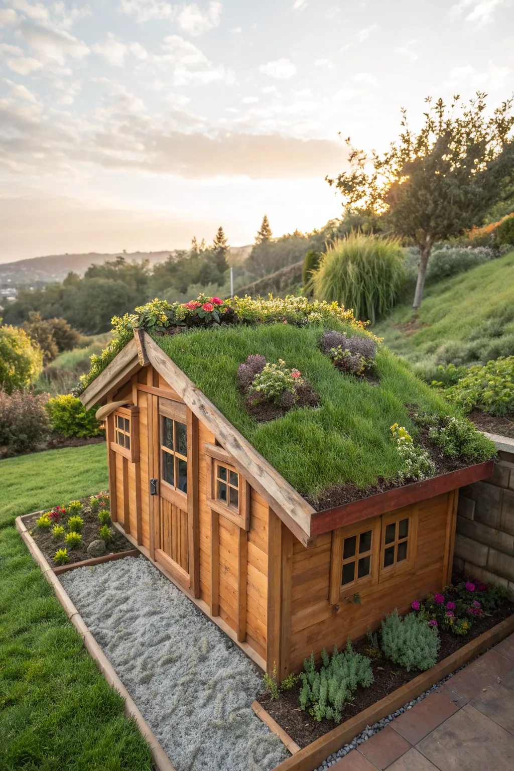 Transform your playhouse with a sustainable living green roof—where creativity meets nature.