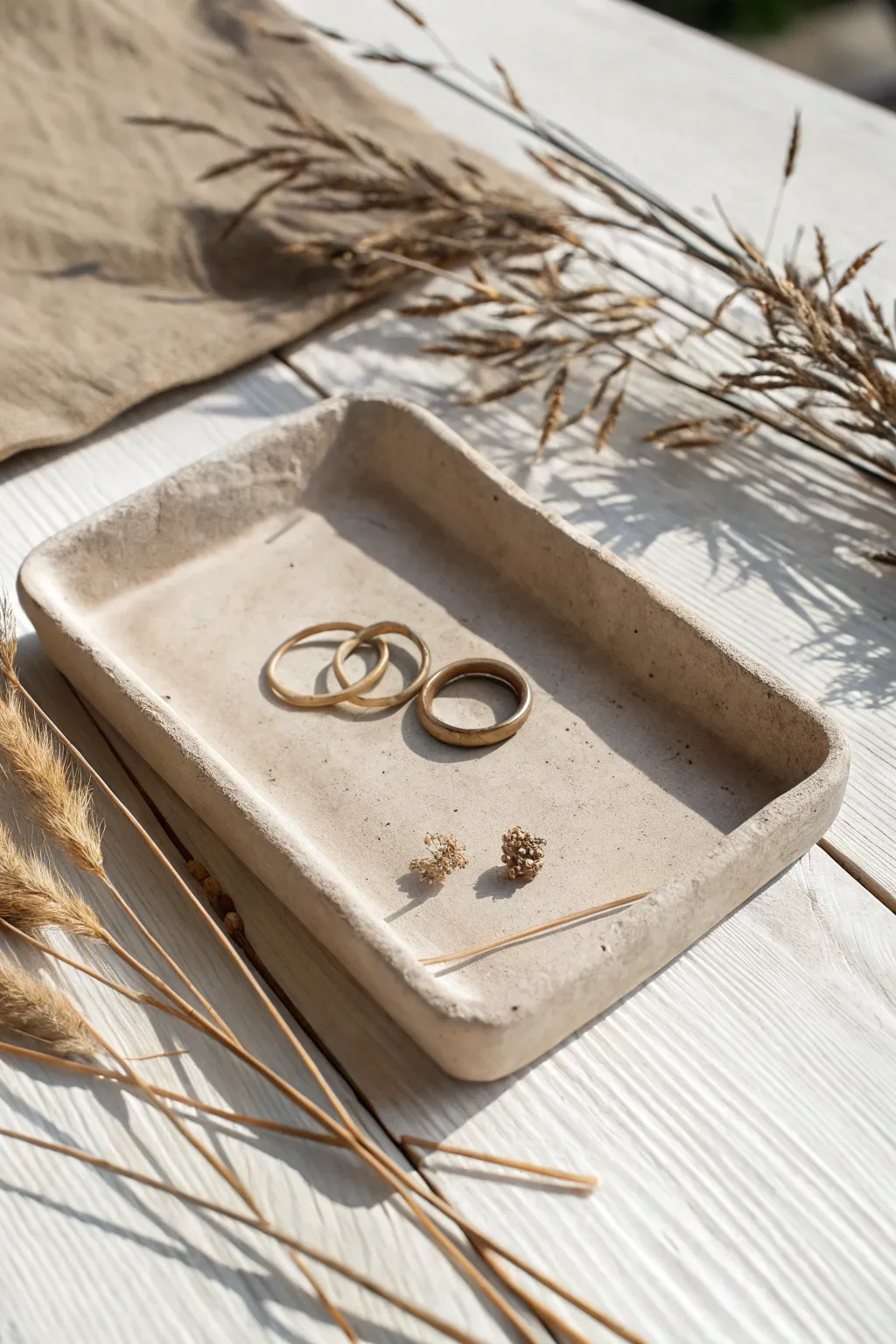 Discover the beauty in simplicity with a handcrafted slab pottery tray, perfect for holding your treasures.