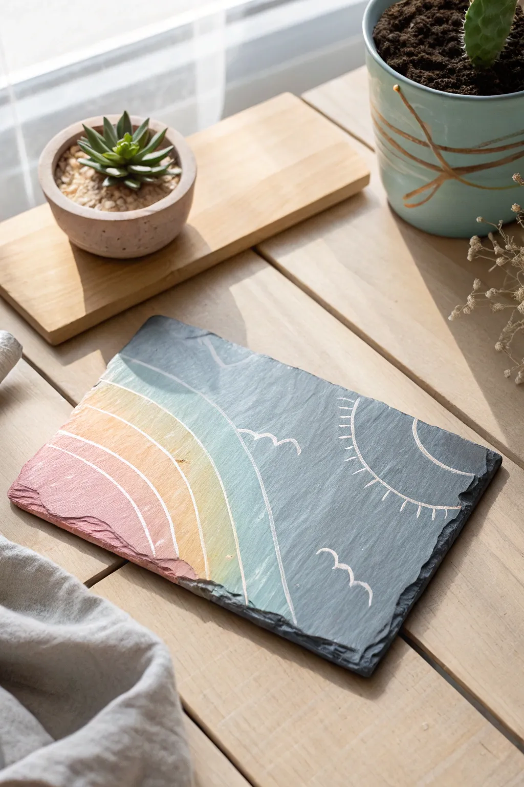 Unleash your creativity with vibrant abstracts on slate – where simplicity meets artistry.