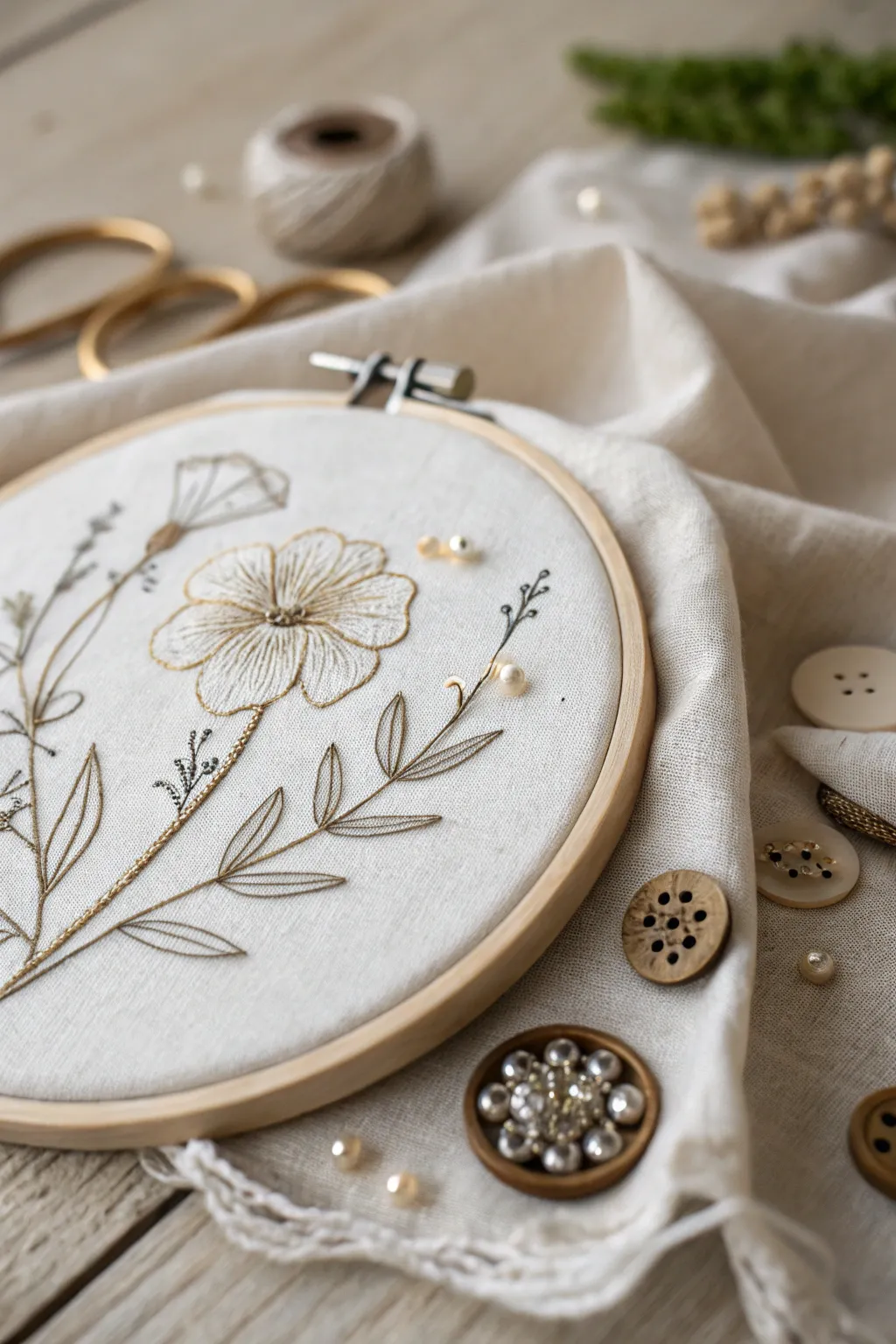 Sparkle and simplicity: Elevate your embroidery with vintage touches and shimmering beads.