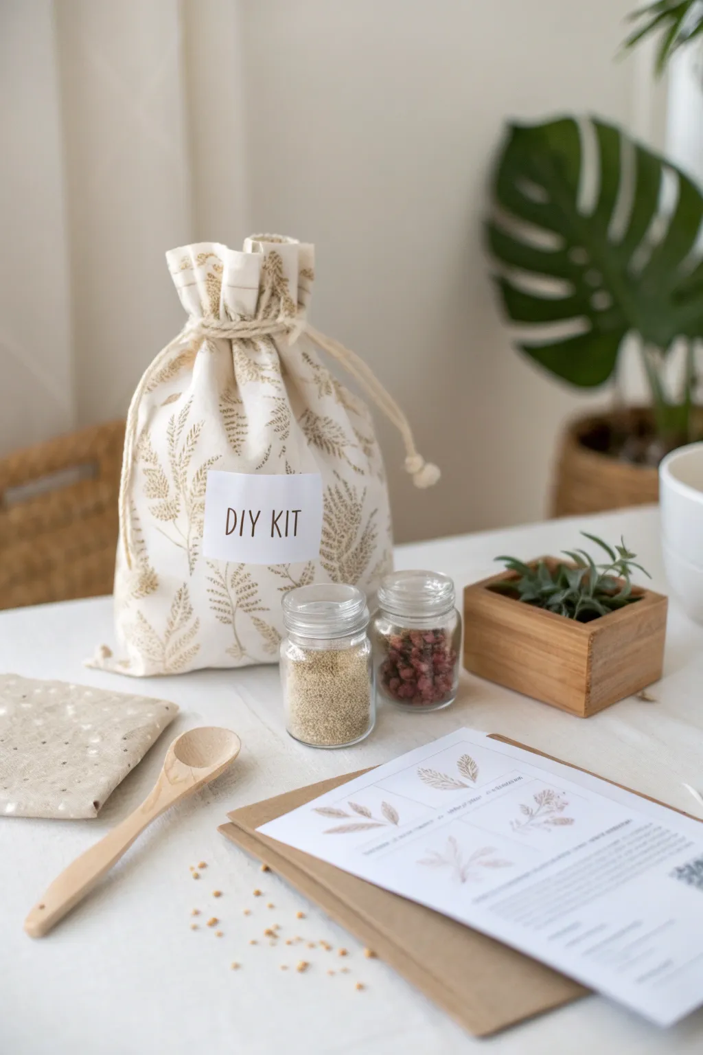 Craft your own experience with elegant DIY kit gift bags, blending simplicity and natural beauty.