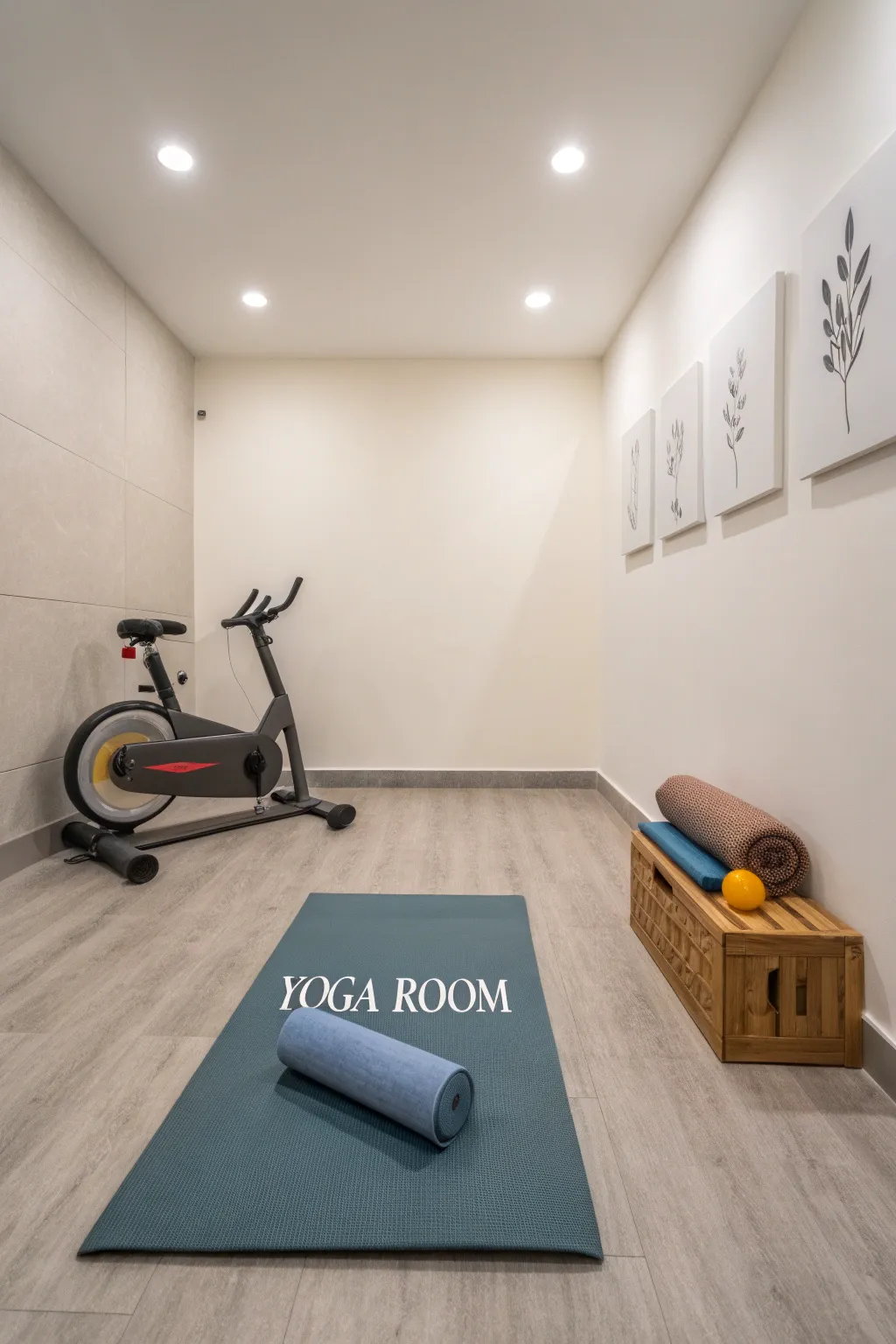 A multi-purpose yoga room that accommodates various fitness activities.