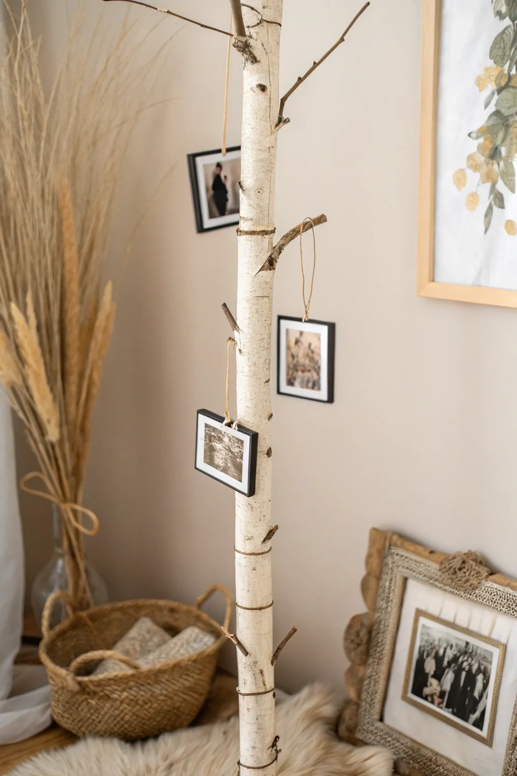 Capture memories beautifully with a handcrafted spirit stick adorned with cherished photos.