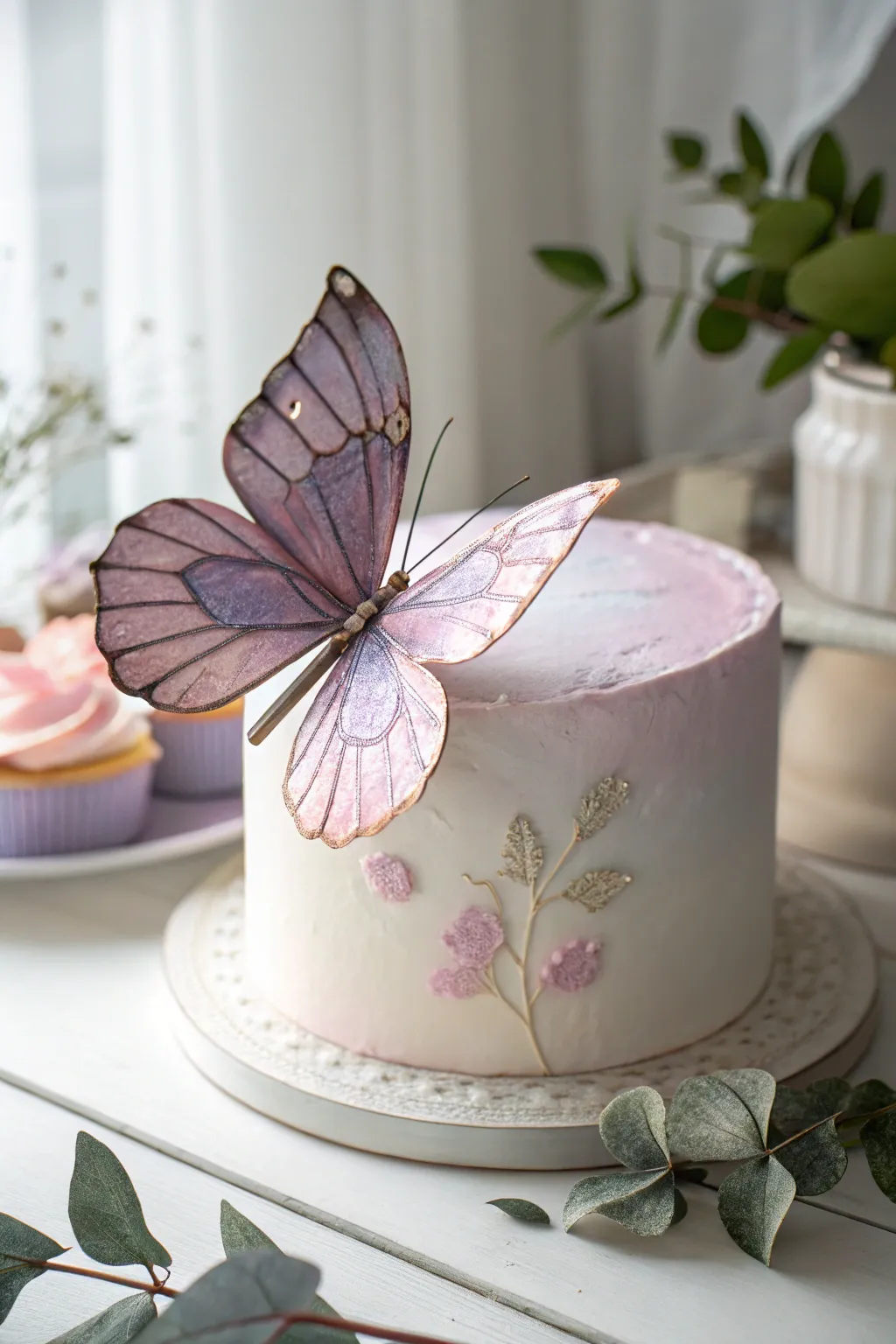 Capture the essence of spring with whimsical fondant butterflies, bringing your cake to life with delightful elegance.