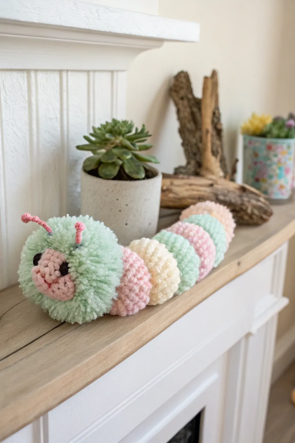 Bring spring to your home with these charming caterpillar pom-poms, a perfect blend of simplicity and craftmanship!
