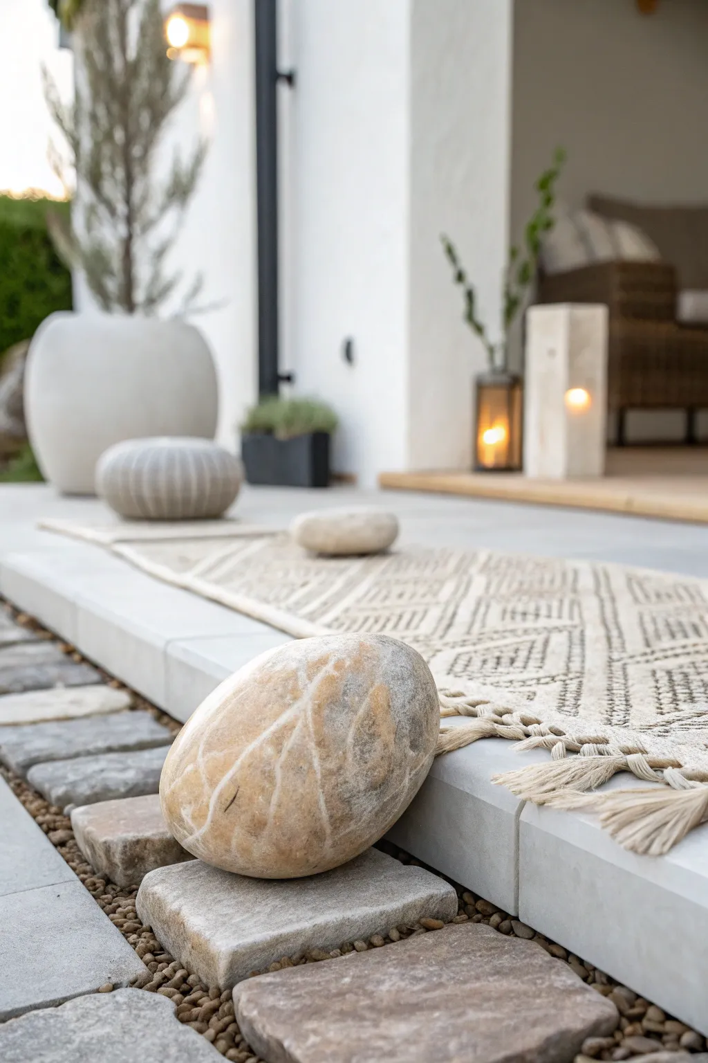 Elevate your patio with the timeless elegance of decorative border stones.
