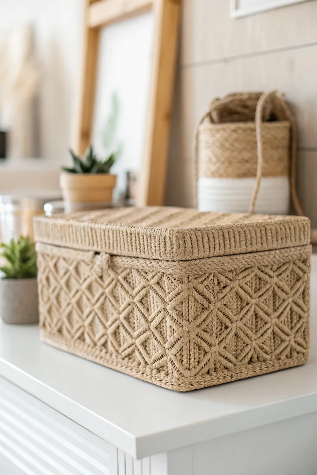 Transform your storage with the warmth and texture of woven jute.