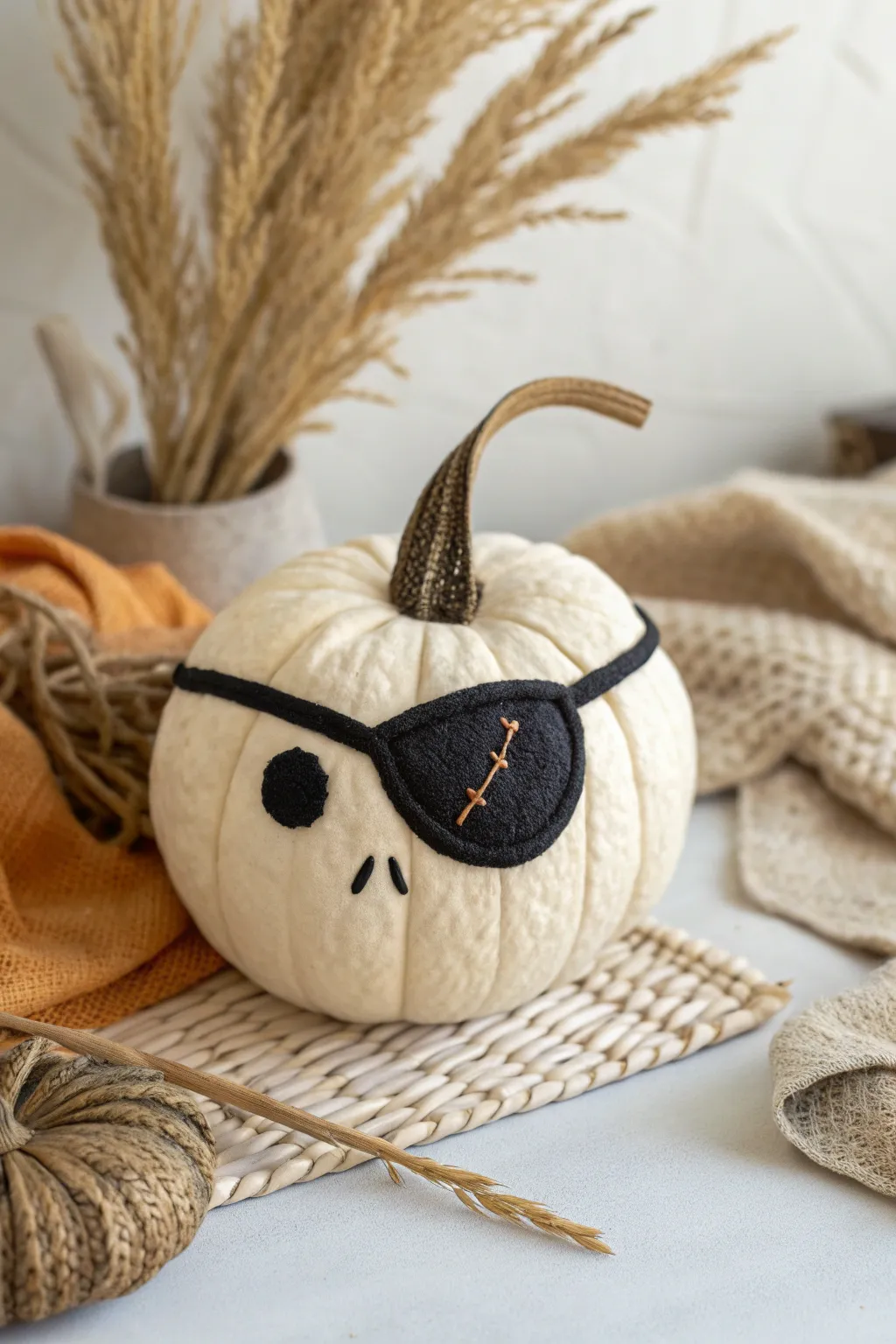 Set sail on a sea of creativity with this charming pirate pumpkin!