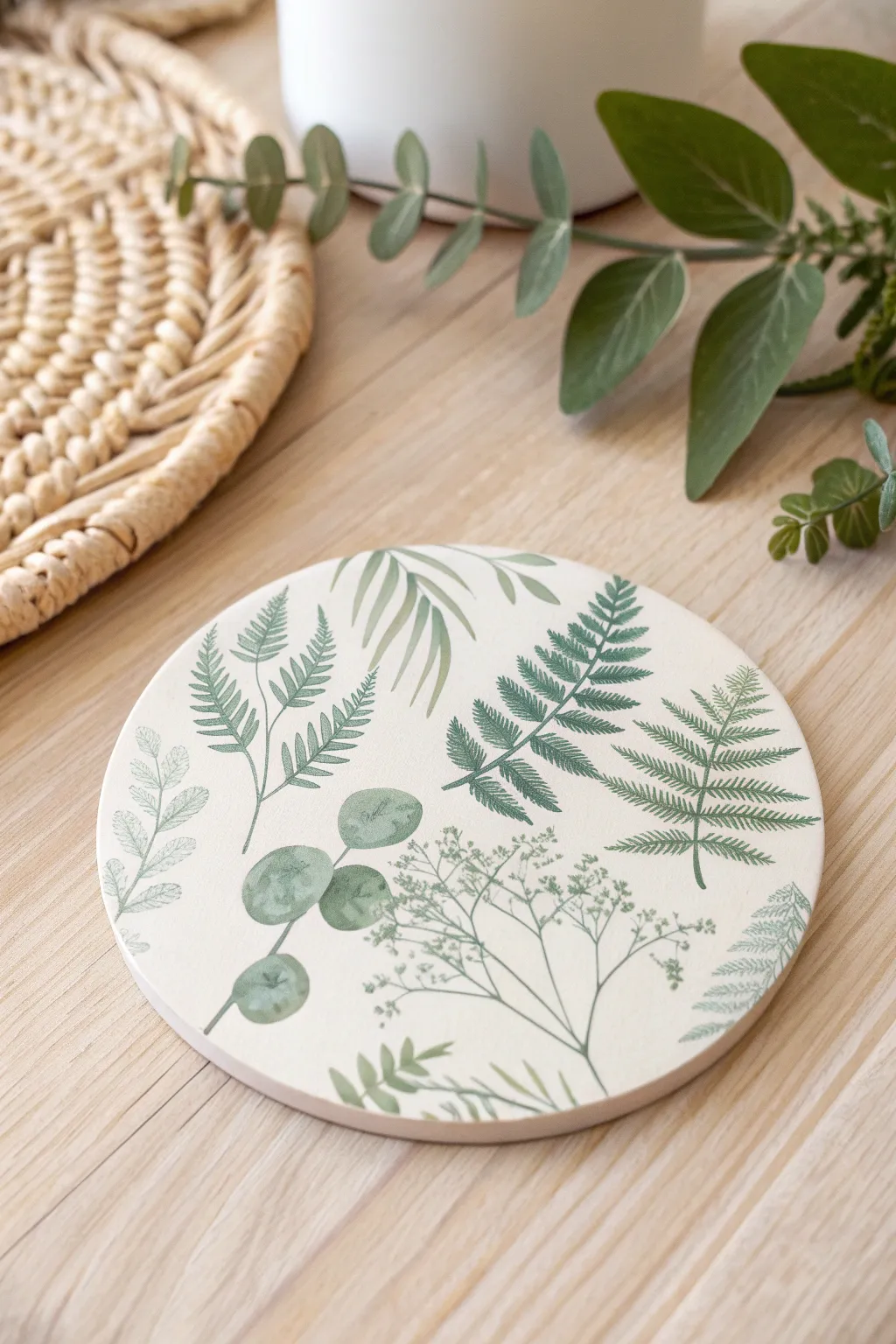 Bring the outdoors in with these serene botanical coasters.