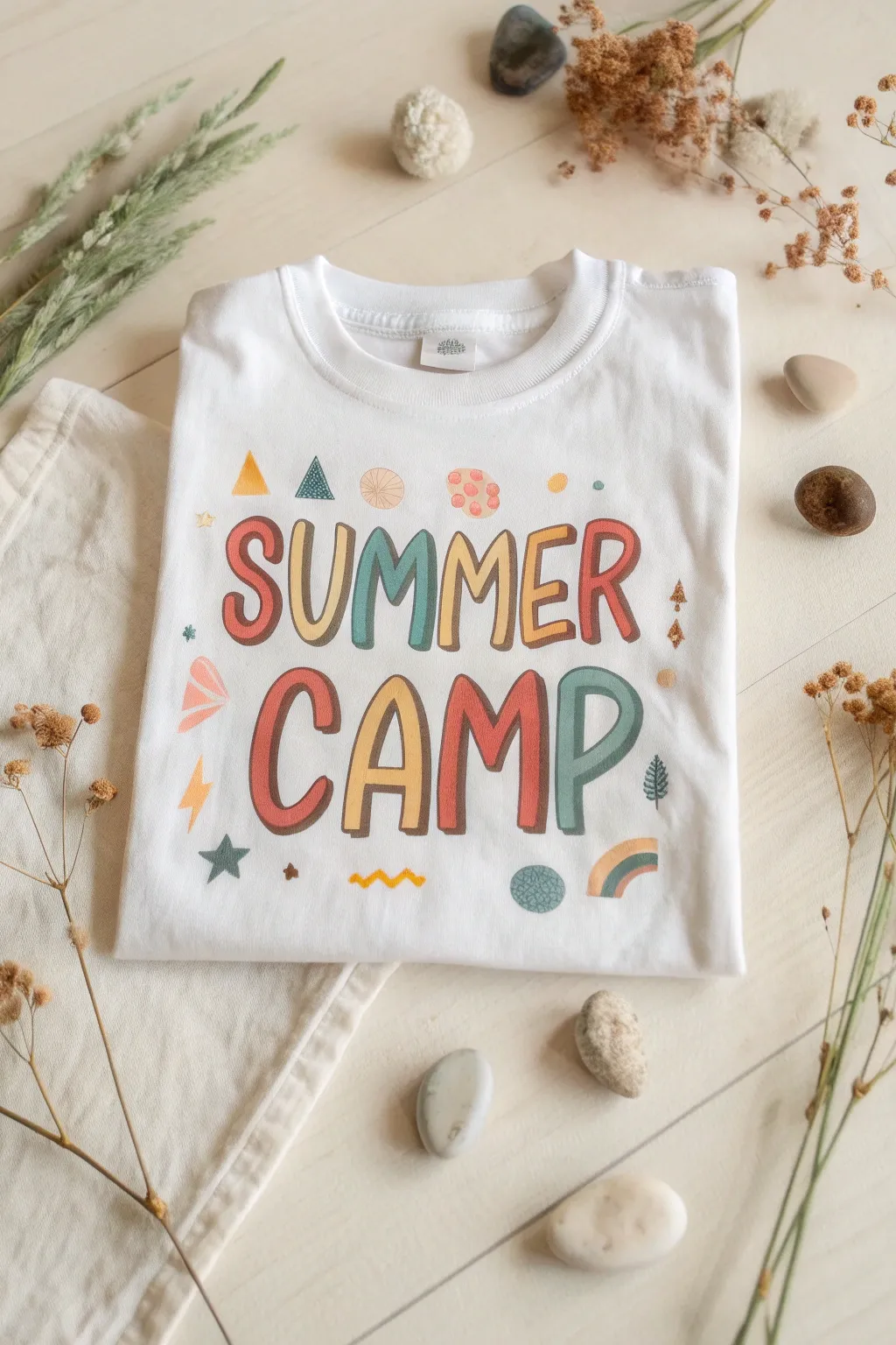 Capture the spirit of summer with playful typography that adds a splash of fun to your camp t-shirts!