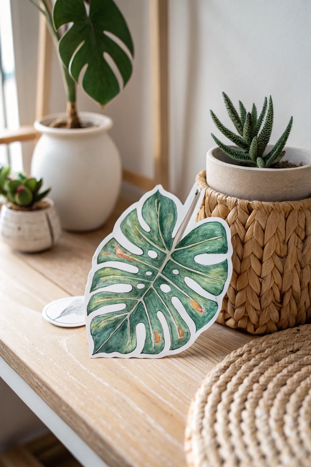 Embrace the lush beauty of the tropics with this exquisite leaf sticker, perfect for adding a touch of nature to your creative space.