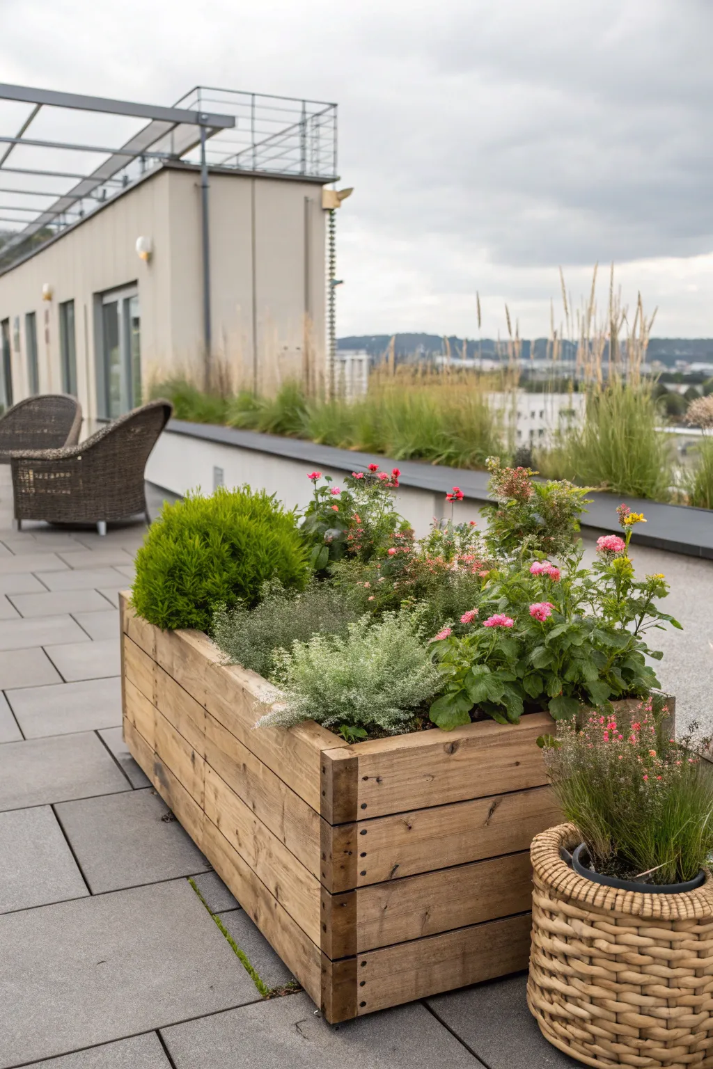 Transform your rooftop into a serene oasis with a touch of Scandinavian minimalism and boho charm. #GreenRoof #SustainableLiving