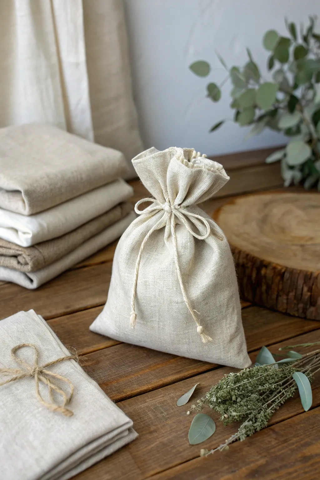 Wrap gifts sustainably with elegance and simplicity using reusable fabric gift bags.