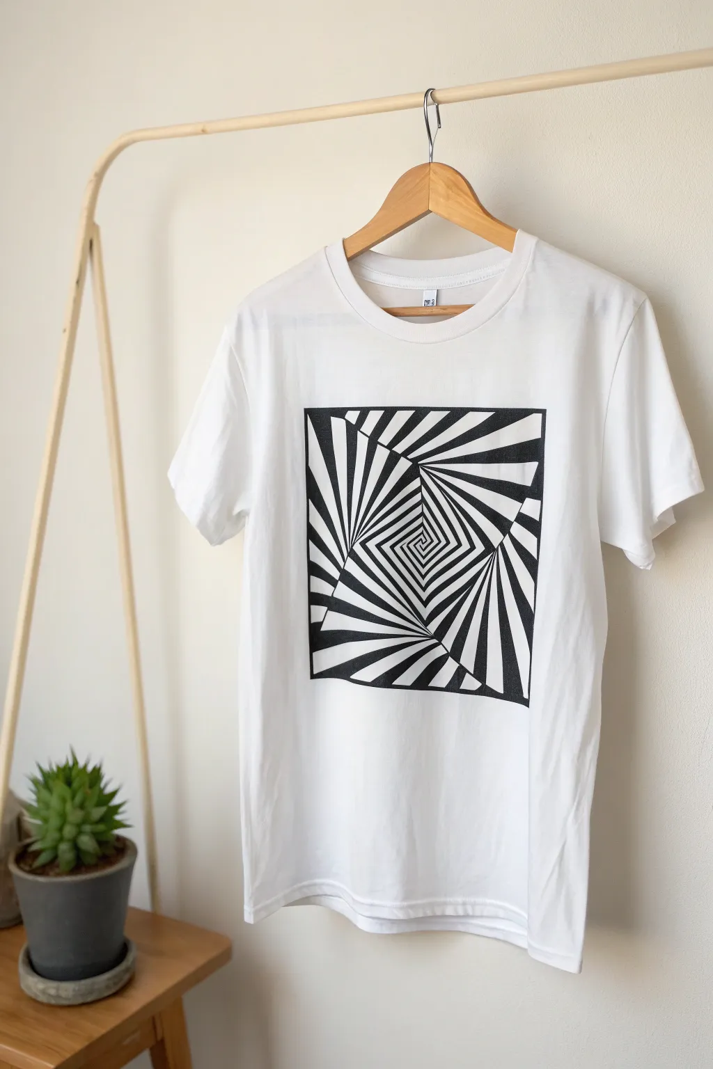 Turn heads with this eye-catching optical illusion T-shirt design—where simplicity meets art!