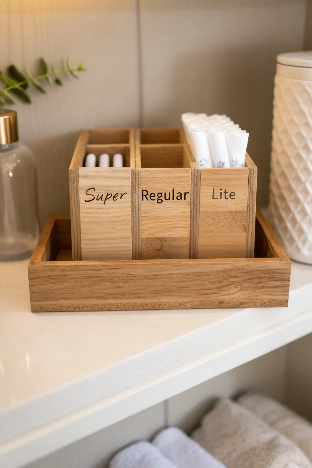 Elevate your bathroom organization with custom-labeled elegance. 🌿 #MinimalistBeauty #BohoCharm