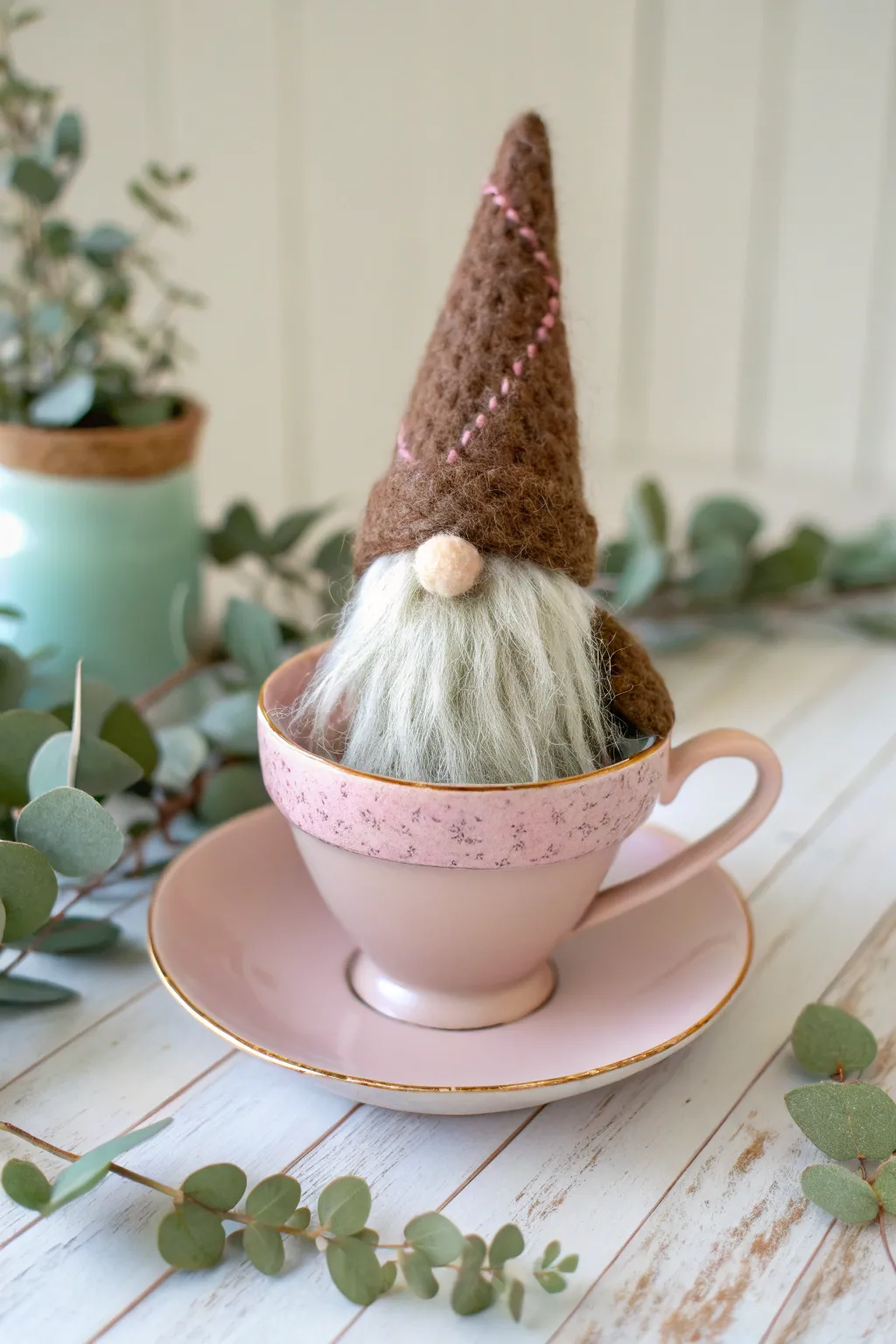 Transform your teacup into a charming gnome companion, blending Scandinavian minimalism with boho charm!
