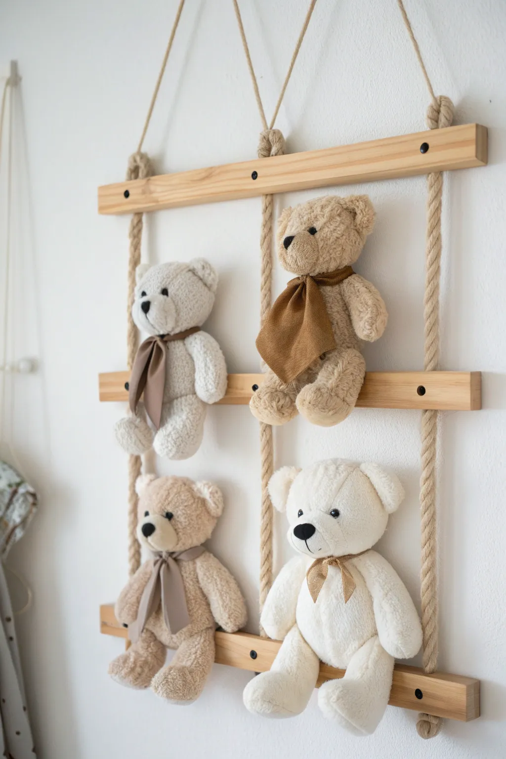 Transform your space with a Scandinavian-inspired teddy bear wall hanger for a cozy and artistic touch.