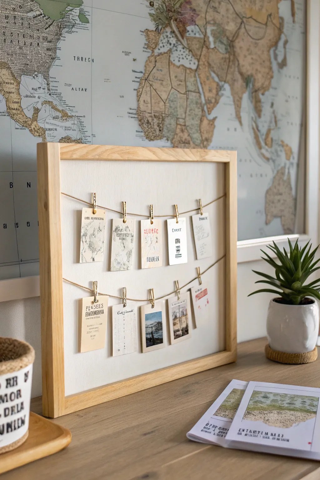 Transform your travel memories into art with this chic ticket stub display idea!