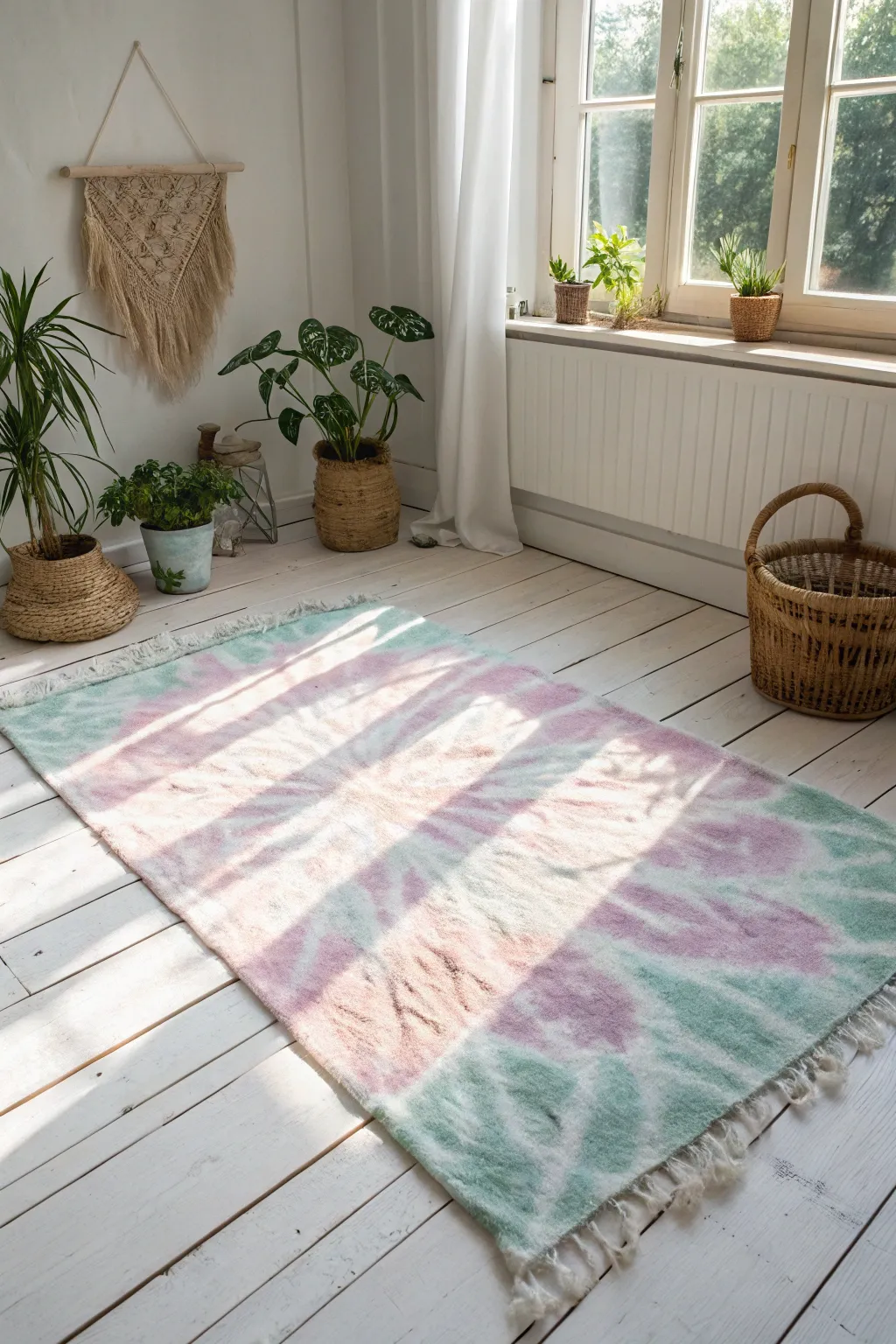Step into serenity with a touch of vibrant elegance – a tie dye rug that transforms your space into a haven of happiness.