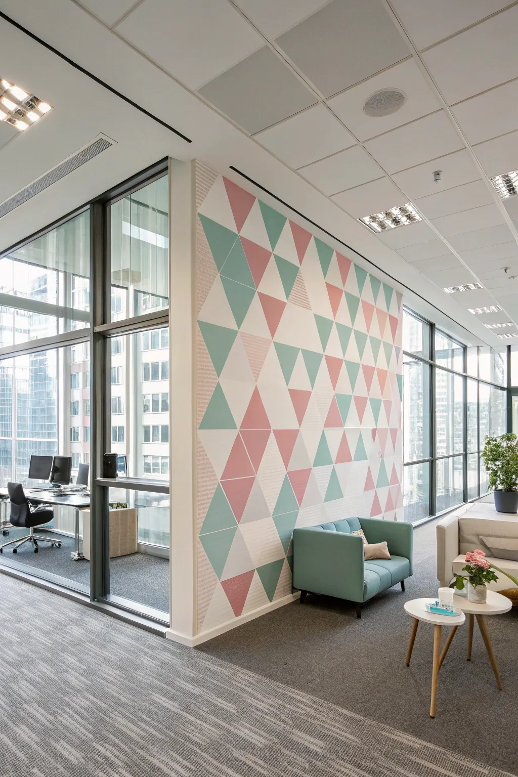 Symmetrical triangles create harmony and balance.