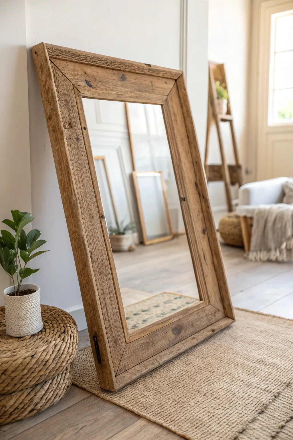 Embrace the beauty of sustainability with a tufting frame crafted from recycled wood – where rustic charm meets minimalist elegance.
