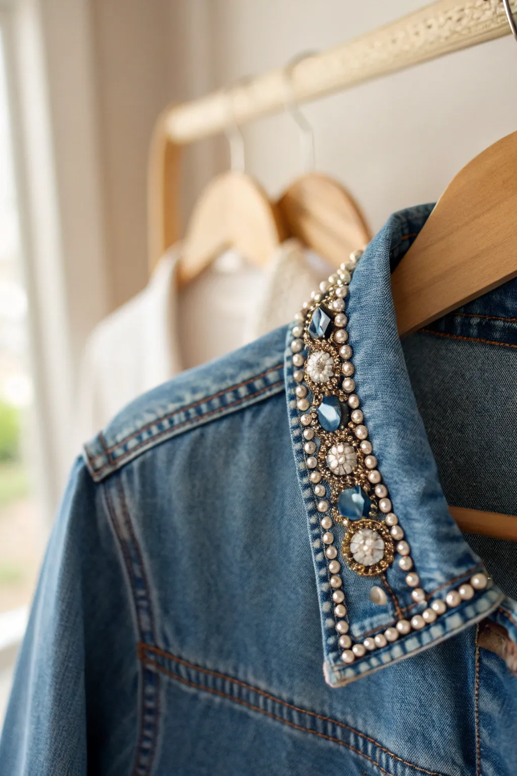 Elevate your style with a touch of elegance—upcycle your denim with dazzling beads and jewels!