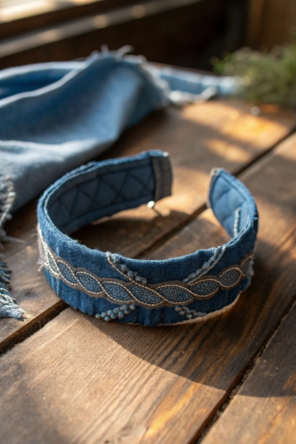 Transform your old pants into a stylish boho headband and make a statement with sustainable fashion!