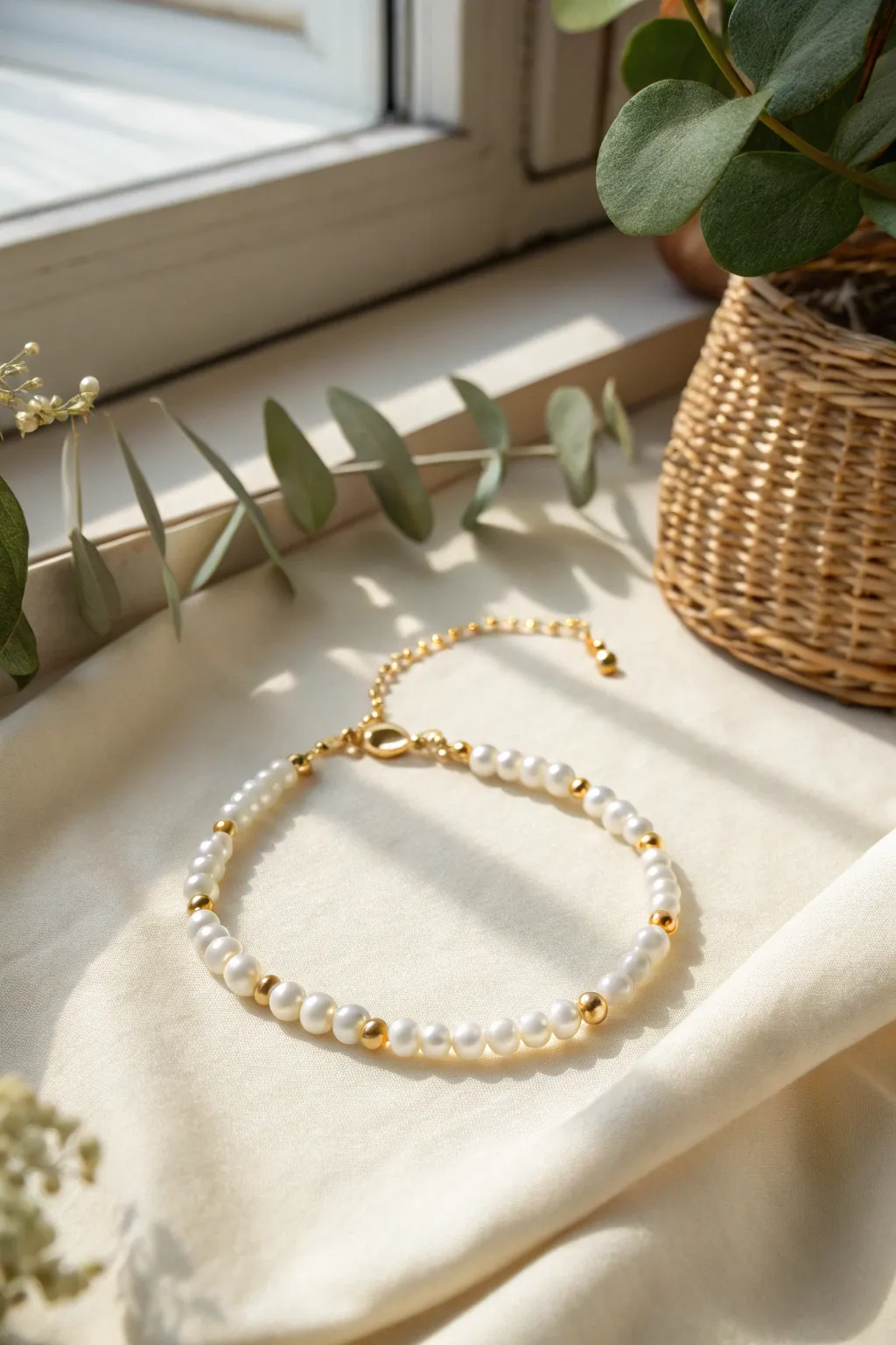Timeless elegance: Pearls meet gold for a sophisticated Valentine's touch.