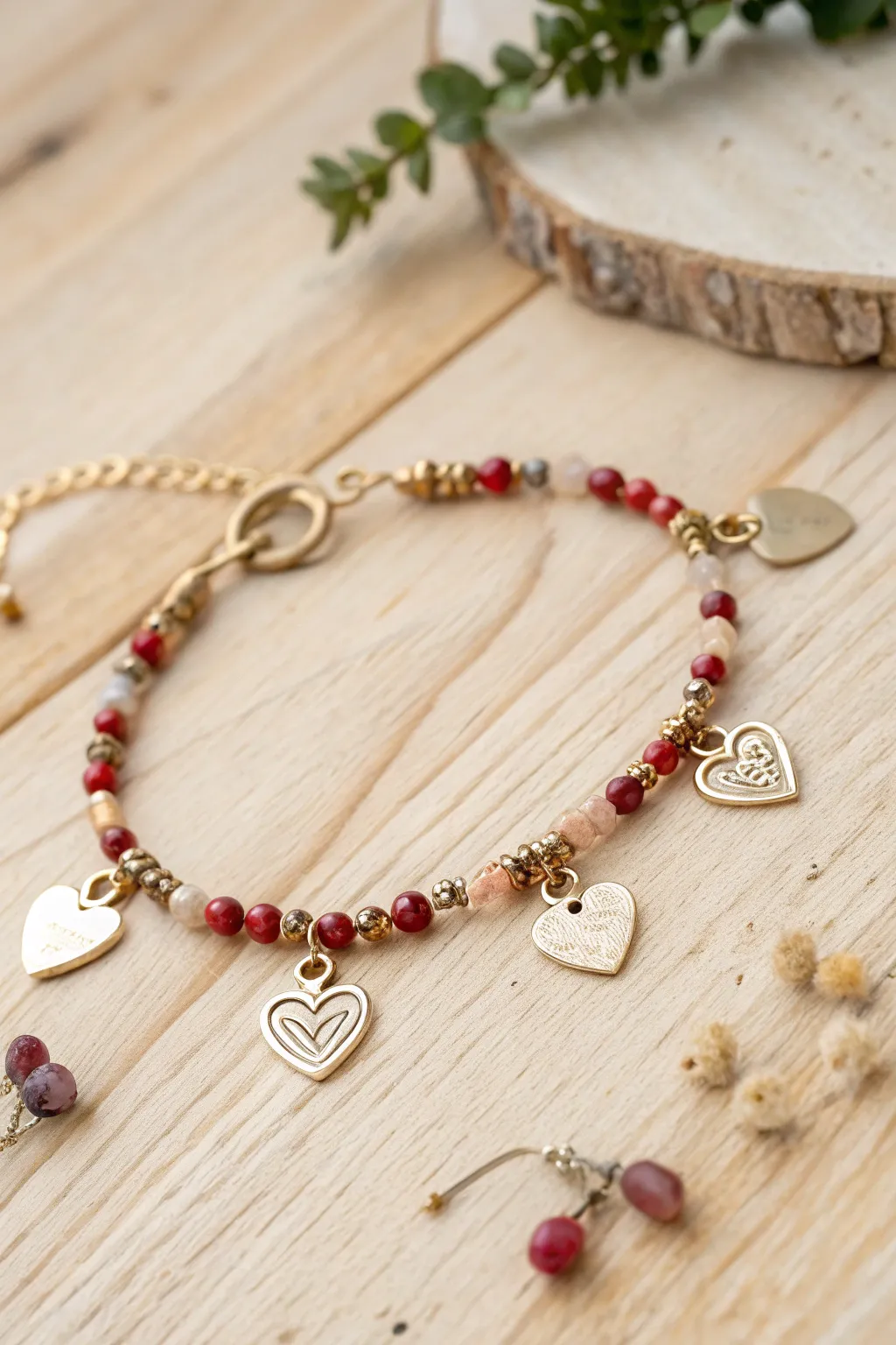 Embrace love with a handcrafted charm bracelet that tells your story.