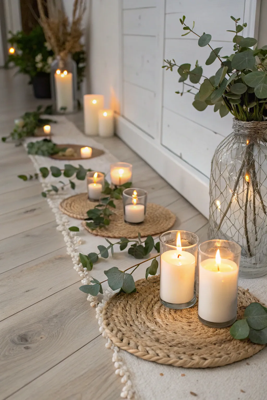 Illuminate the way to romance with a pathway of glowing elegance. ✨ #ValentinesDay #CandlelitRomance