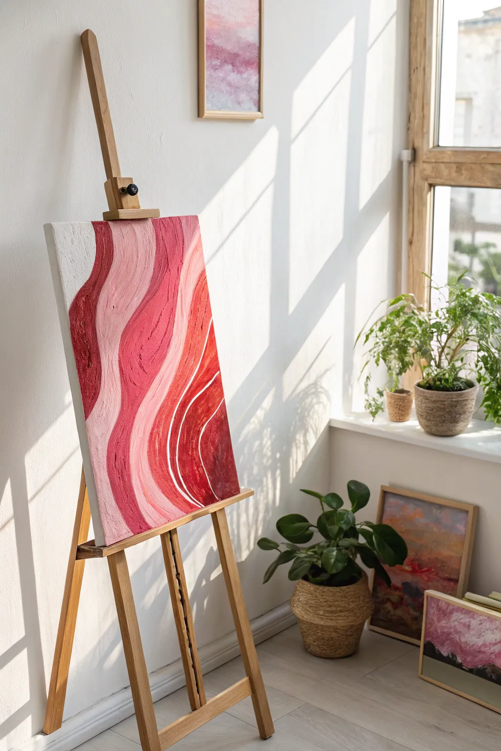 Dive into the beauty of pink and red abstracts—a perfect blend of simplicity and elegance for your Valentine’s Day art inspiration.
