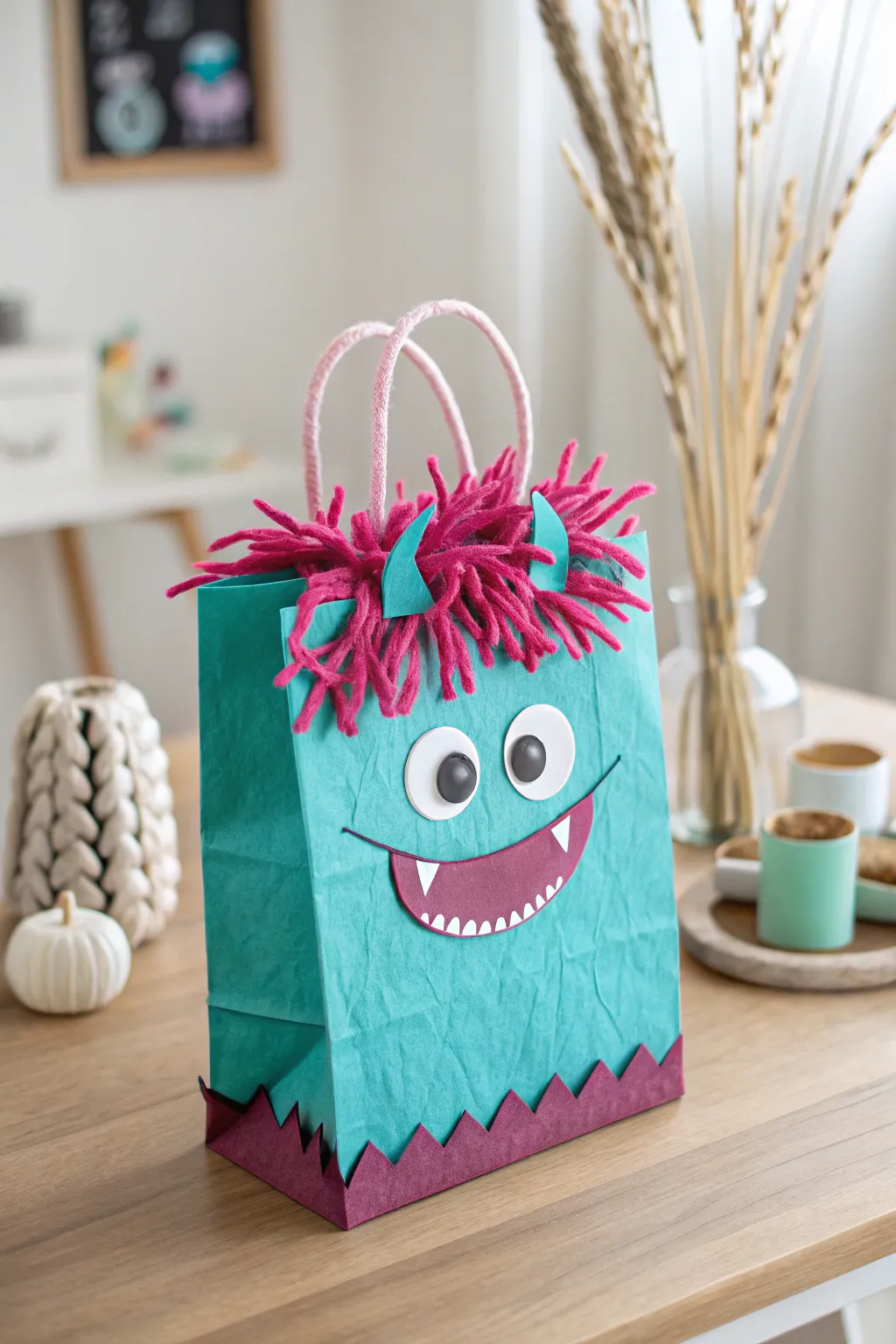 Add a playful twist to Valentine's Day with this charming, handcrafted monster-themed paper bag!