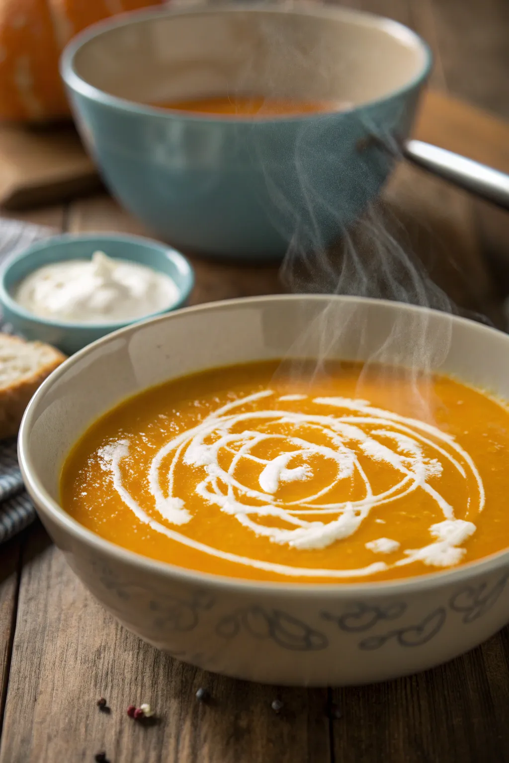A comforting bowl of butternut squash soup, perfect for any occasion.