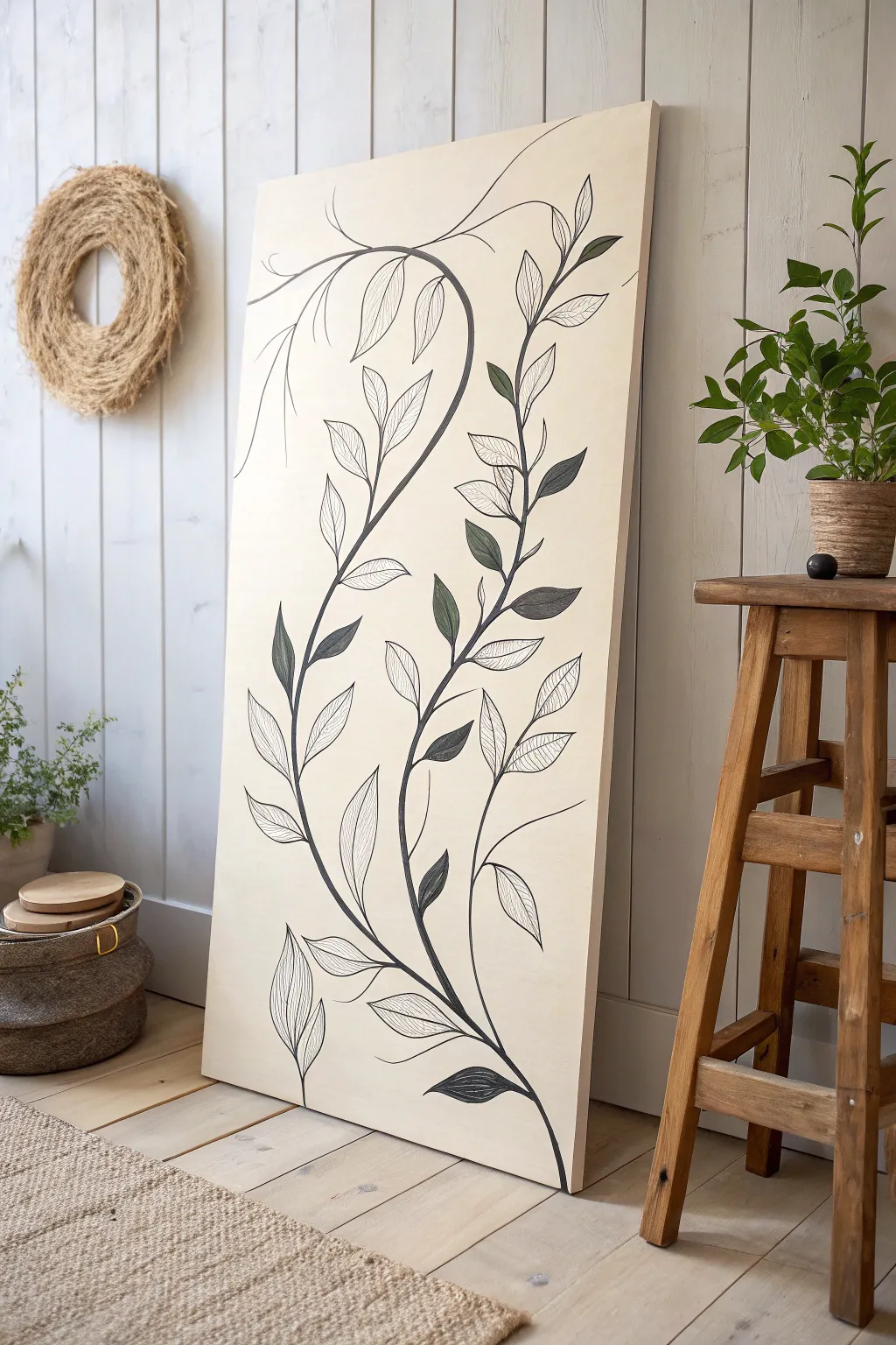 Discover the elegance of abstract simplicity in vine art, where bold lines meet minimalist beauty.