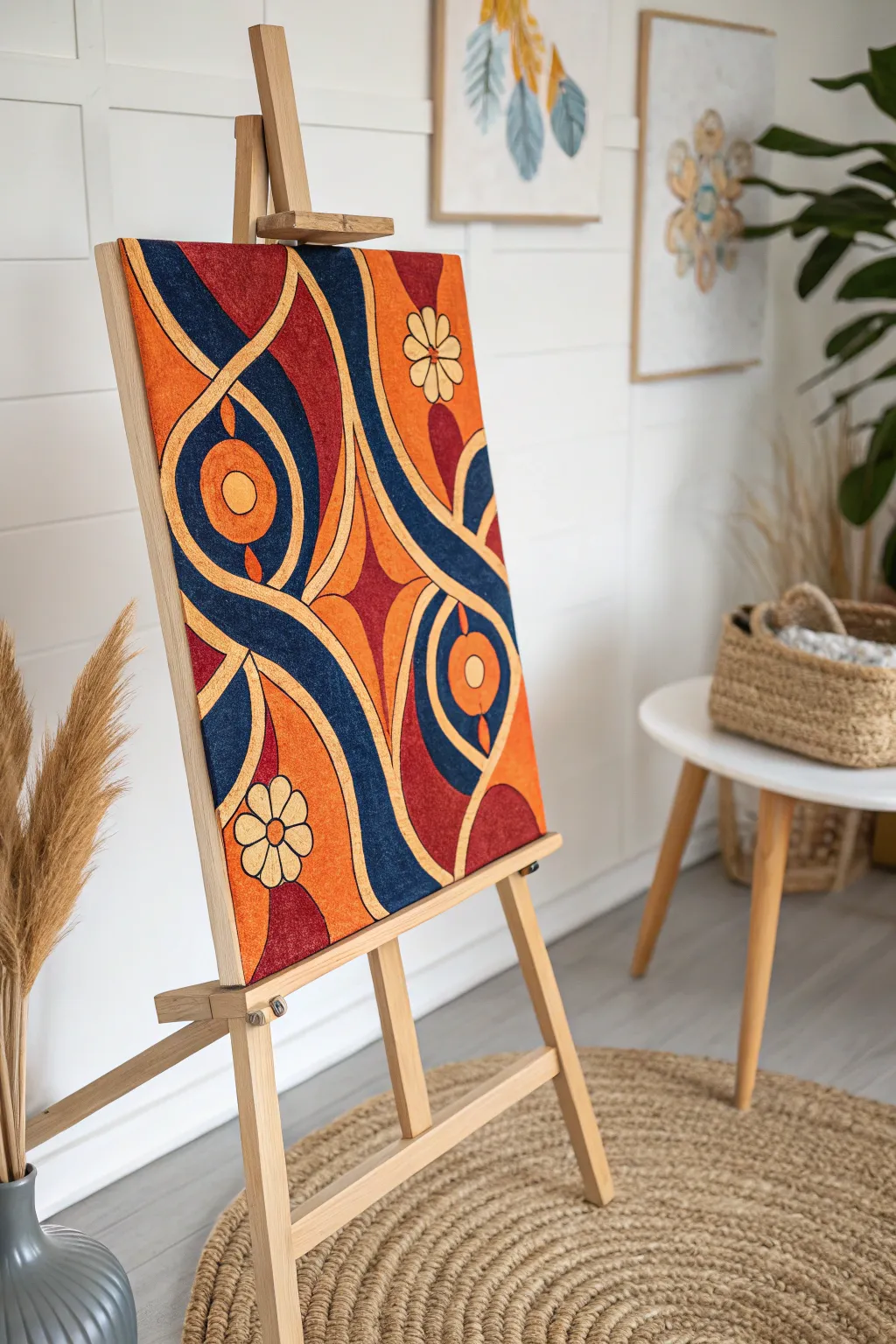 Embrace your creative side with bold, abstract patterns—where vintage charm meets modern minimalism.