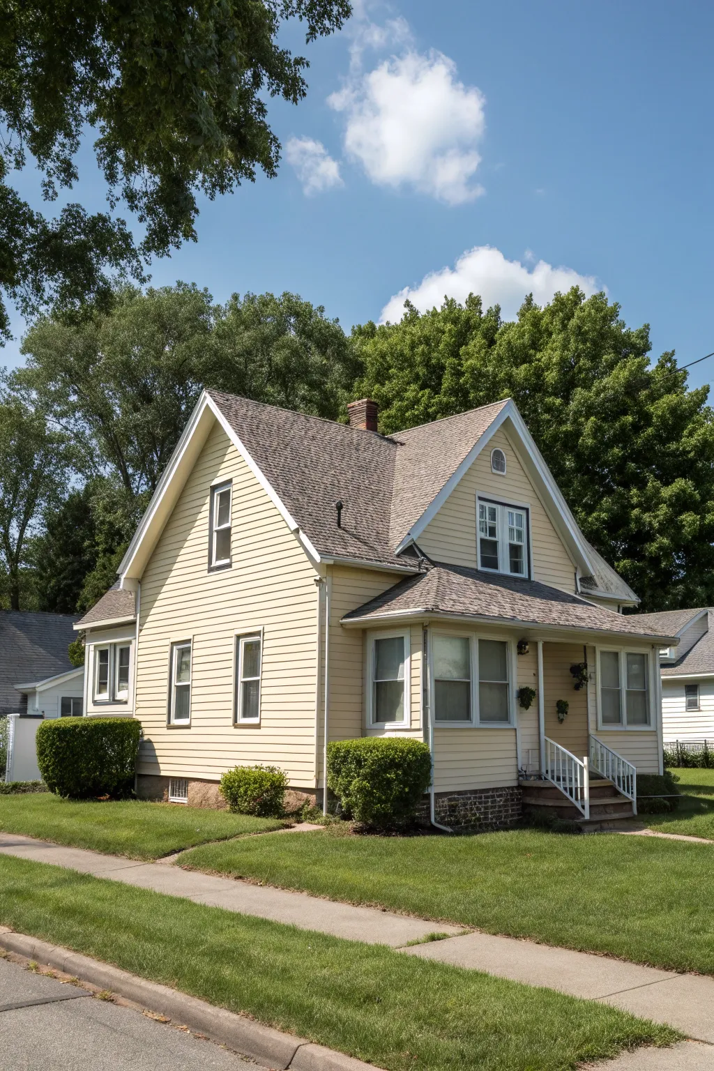 Coordinated siding and roofing for a unified look.