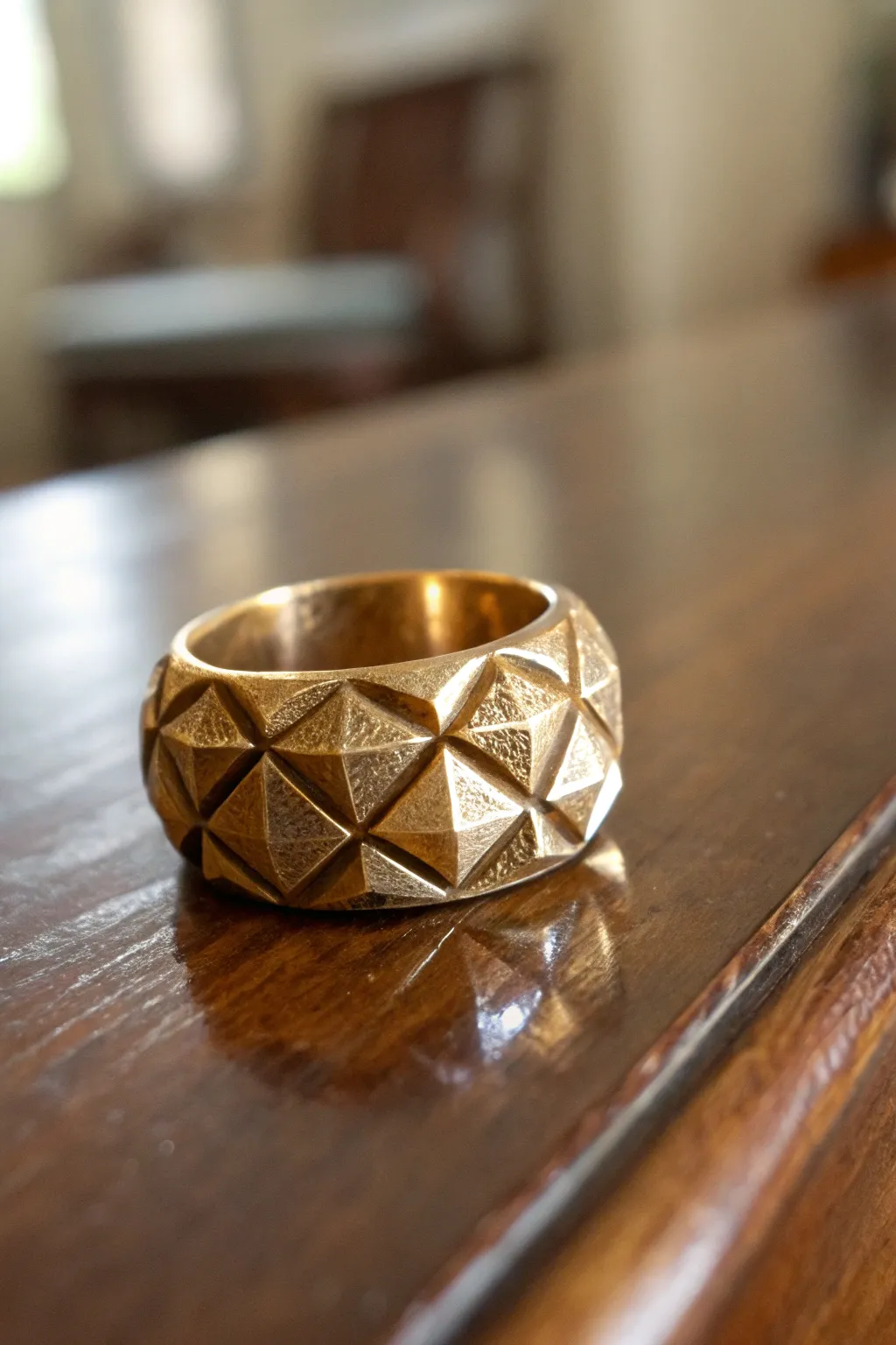 A precise geometric wax ring design.